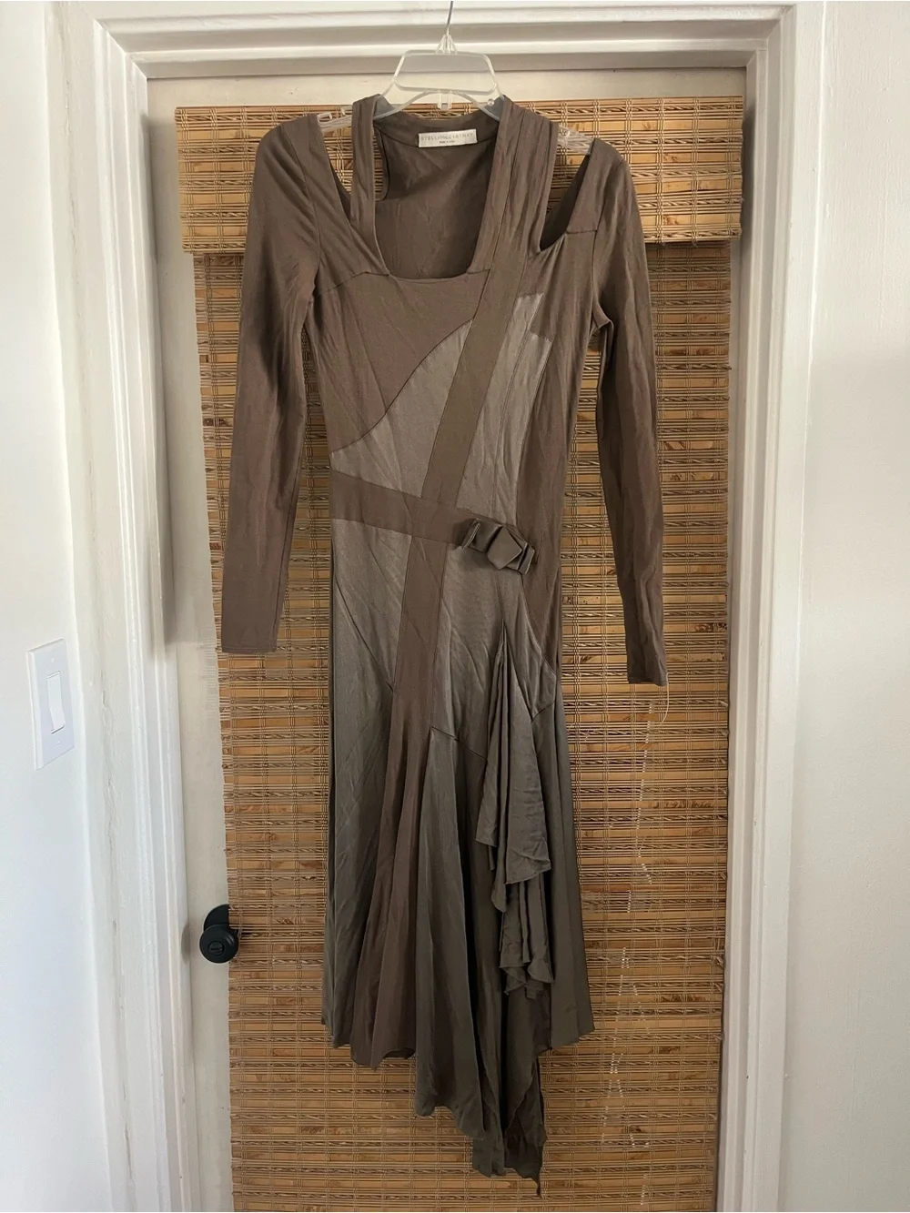 Stella McCartney Fall 2004 brown asymmetrical ruffle long sleeve dress - Picture 1 of 6